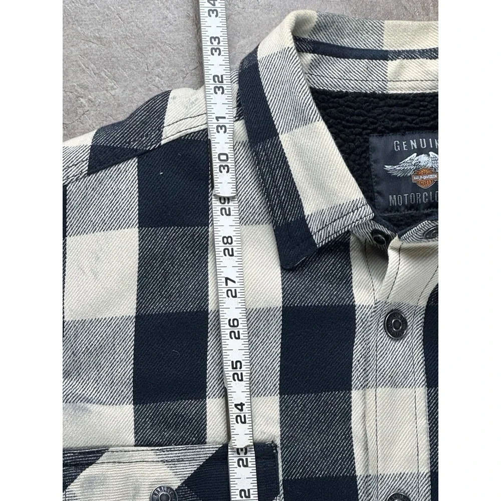 Harley-Davidson Men's XL Sherpa Lined Buffalo Plaid Shirt Jacket Flannel